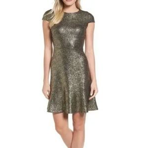 Micheal Michael Kors Foil Knit Cap Dress